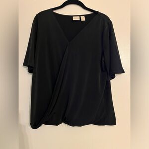 Chico’s Elevated Black Short-sleeve Shirt